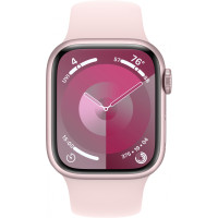 Apple Watch Series 9 GPS 41mm Pink Aluminum Case w. Light Pink S. Band - S/M (MR933)