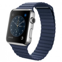 Apple Watch 42mm Stailnless Steel Case with Midnight Blue Leather Loop (MLFC2)