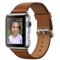 Apple Watch 42mm Stainless Steel Case with Saddle Brown Classic Buckle (MMFT2)