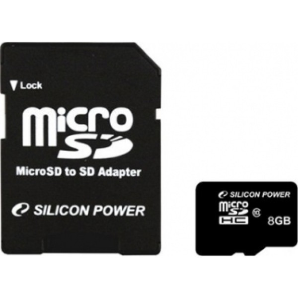 Silicon Power 8 GB microSDHC Class 10 + SD adapter