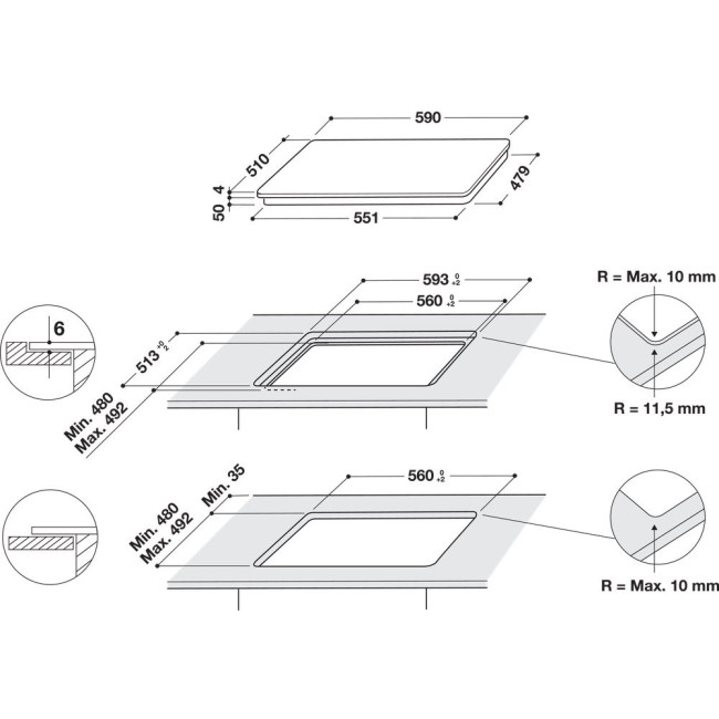 Варочная поверхность Whirlpool WS Q4860 NE