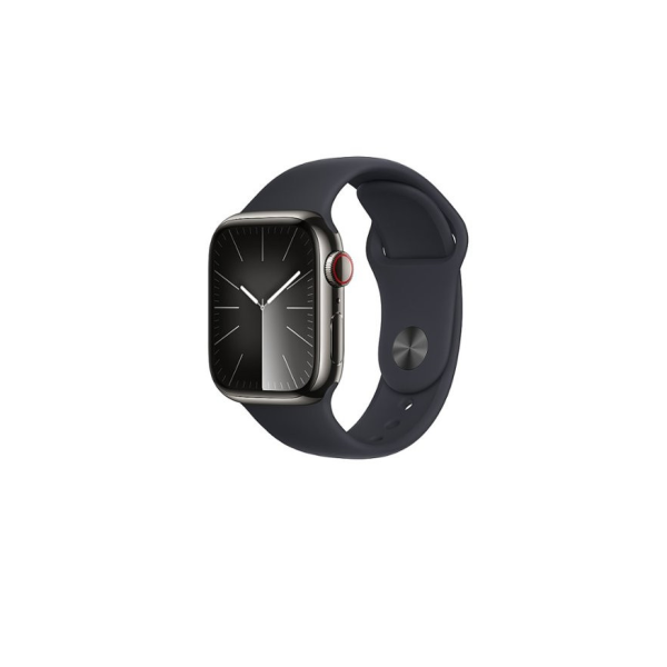 Apple Watch Series 9 GPS + Cellular 41mm Graphite S. Steel Case w. Midnight Sport Band - S/M (MRJ83)