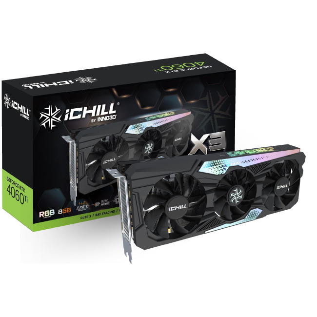 Видеокарта Inno3D GeForce RTX 4060 Ti 8GB ICHILL X3 (C406T3-08D6X-17113389)