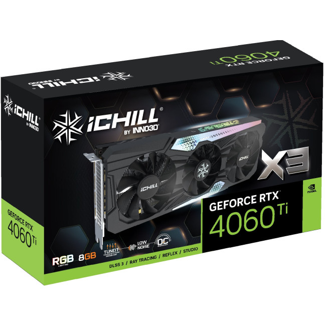 Видеокарта Inno3D GeForce RTX 4060 Ti 8GB ICHILL X3 (C406T3-08D6X-17113389)