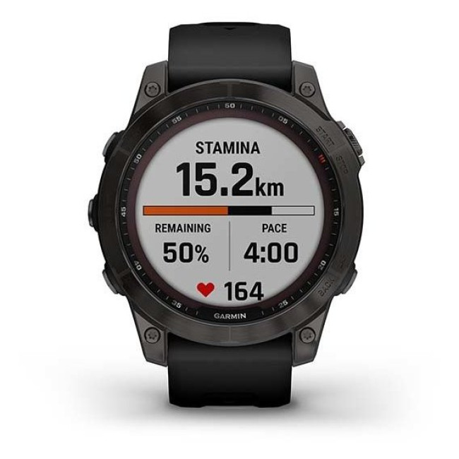 Garmin Fenix 7 Sapphire Solar Carbon Gray DLC Titanium with Black Band (010-02540-20/21)