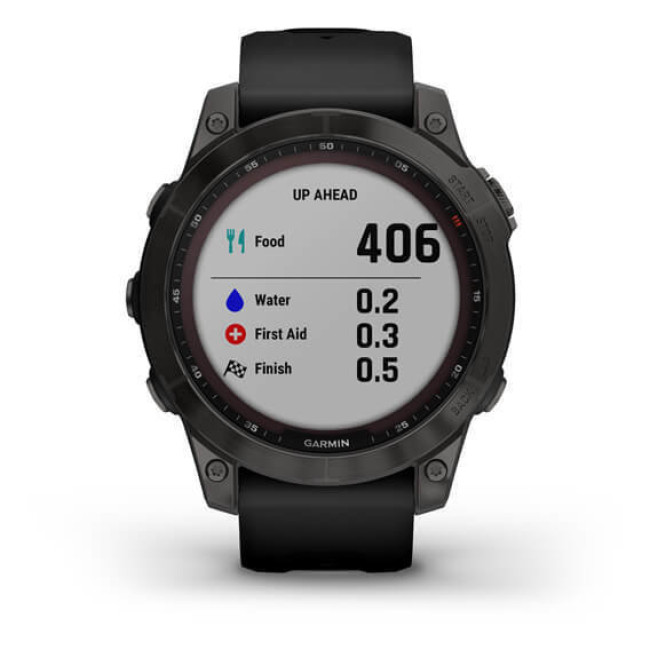 Garmin Fenix 7 Sapphire Solar Carbon Gray DLC Titanium with Black Band (010-02540-20/21)