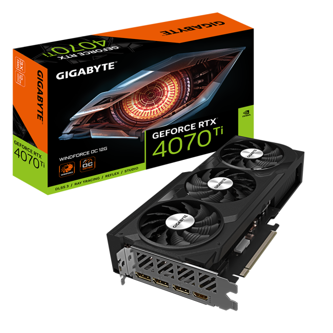 Видеокарта Gigabyte GeForce RTX4070Ti 12Gb WINDFORCE OC (GV-N407TWF3OC-12GD)