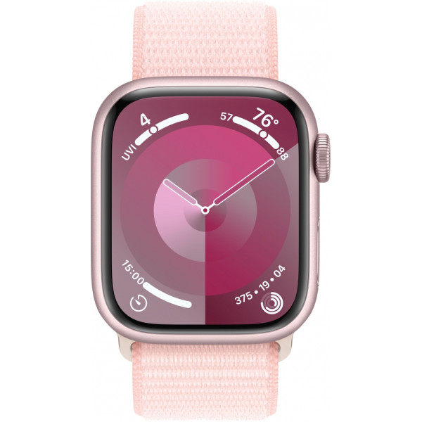 Apple Watch Series 9 GPS 45mm розовый корпус из алюминия с розовым ремешком Light Pink (MR9J3) в интернет-магазине