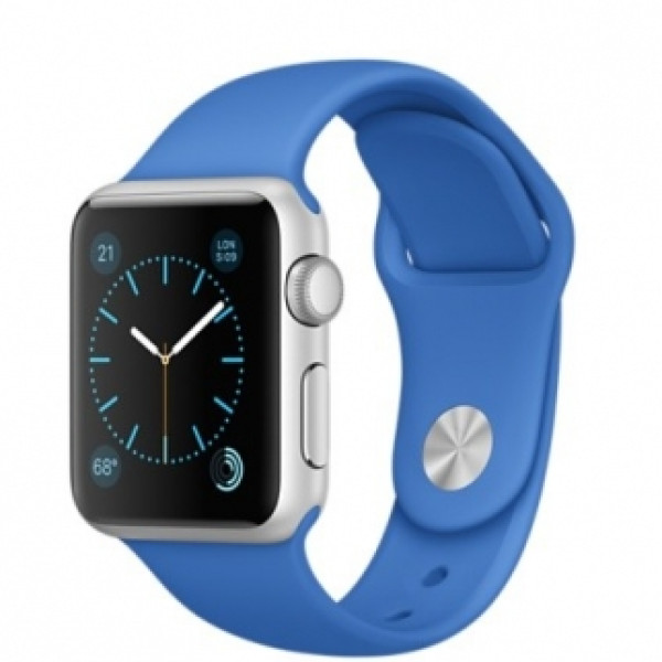 Apple Watch Sport 38mm Silver Aluminum Case with Royal Blue Sport Band (MMF22)