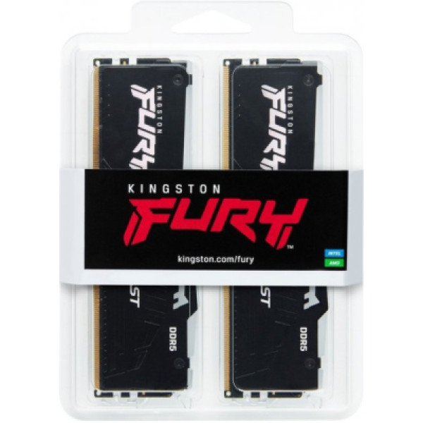 Модуль памяти Kingston Fury (ex.HyperX) DDR5 32GB (2x16GB) 5200 MHz Beast RGB XMP (KF552C40BBAK2-32)