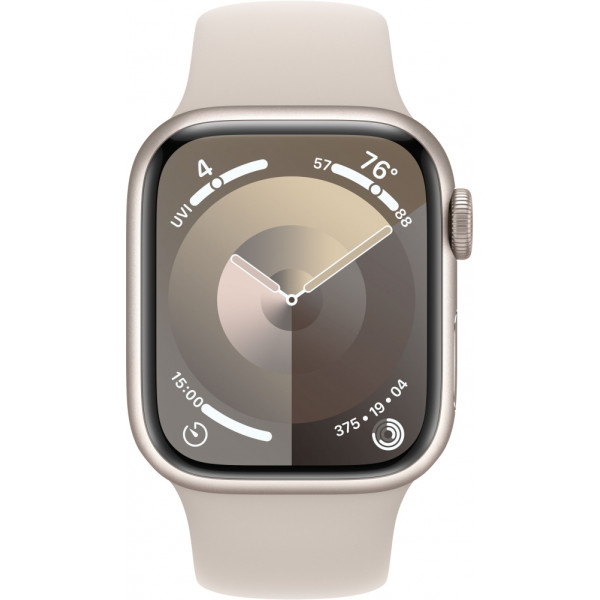 Apple Watch Series 9 GPS 41mm Starlight - Звездное алюминиевое кейс с браслетом Starlight Sport Band - M/L (MR8U3)