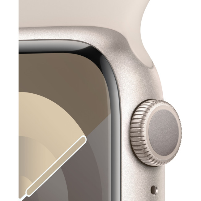 Apple Watch Series 9 GPS 41mm Starlight Aluminum Case w. Starlight Sport Band - M/L (MR8U3)