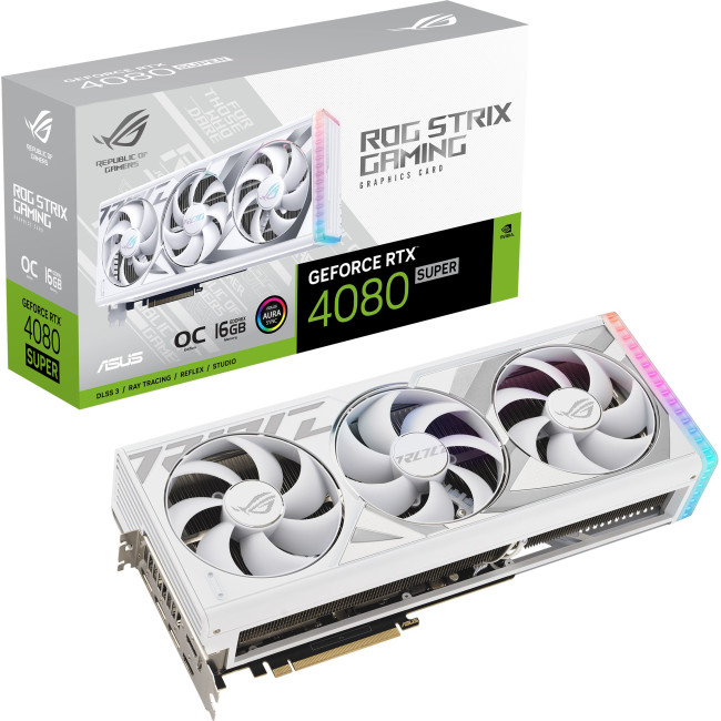 Видеокарта ASUS GeForce RTX4080 SUPER 16Gb ROG STRIX OC GAMING WHITE (ROG-STRIX-RTX4080S-O16G-WHITE)