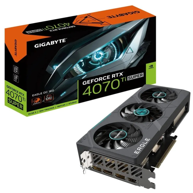 Видеокарта Gigabyte GeForce RTX4070Ti SUPER 16Gb EAGLE OC (GV-N407TSEAGLE OC-16GD)