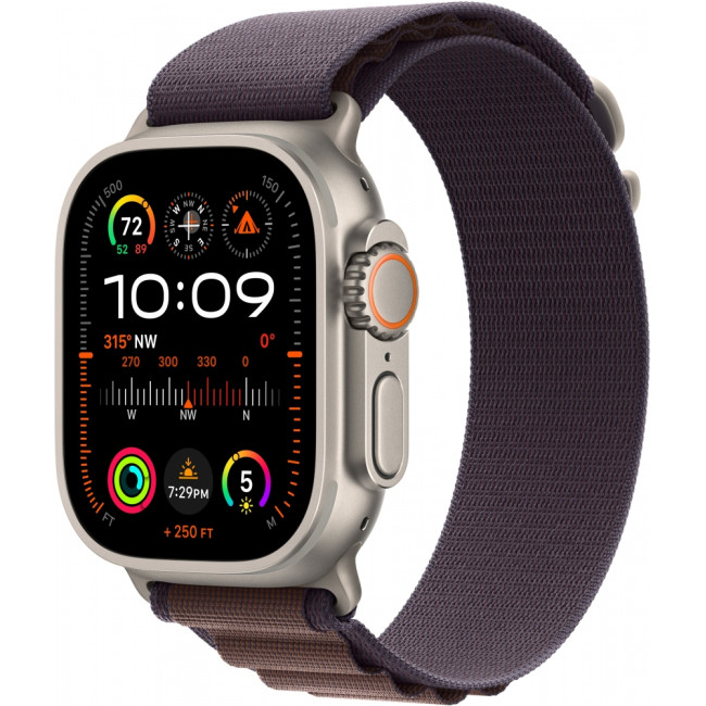 Apple Watch Ultra 2 GPS + Cellular 49mm Titanium Case with Indigo Alpine Loop - Medium (MRET3)