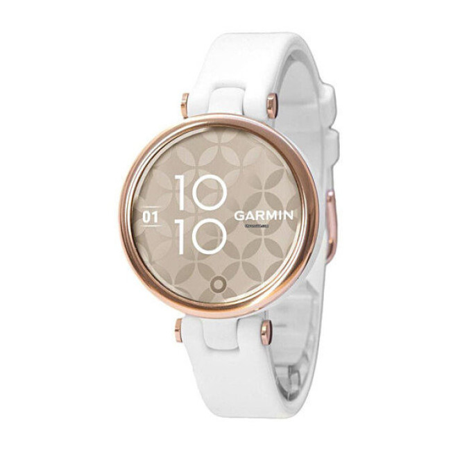 Garmin Lily Cream Gold Bezel with White Case and Silicone Band (010-02384-10)