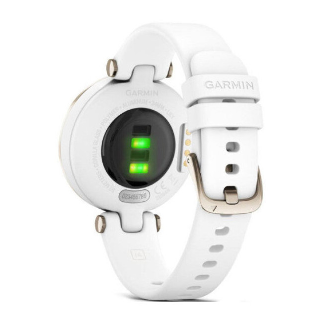 Garmin Lily Cream Gold Bezel with White Case and Silicone Band (010-02384-10)