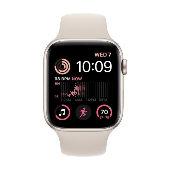 Apple Watch SE 2 GPS 40mm Starlight Aluminum Case with Starlight Sport Band (MNJP3)