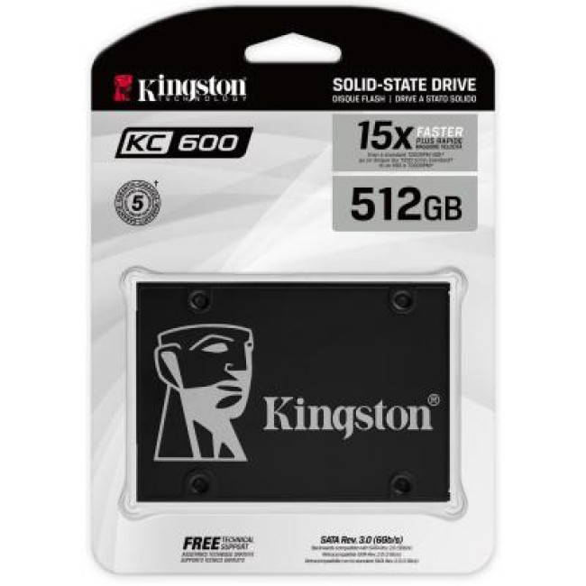 SSD  512GB Kingston KC600 2.5" SATAIII 3D TLC (SKC600/512G)