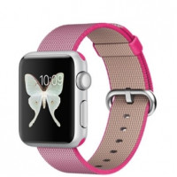 Apple Watch Sport 38mm Silver Aluminum Case with Pink Woven Nylon (MMF32)