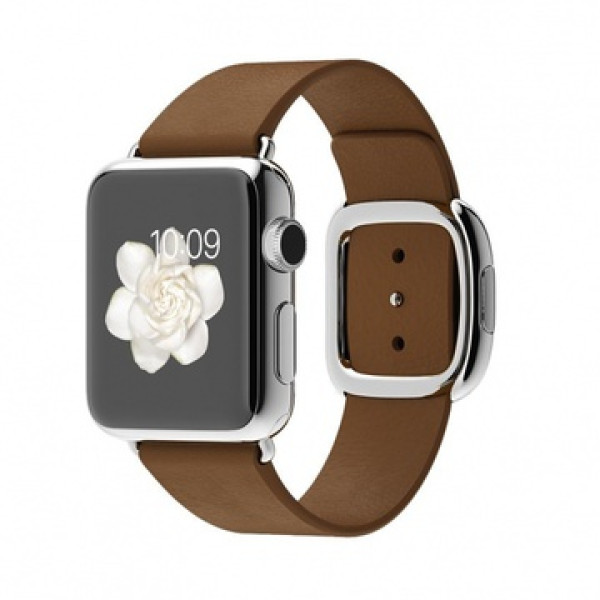 Умные часы Apple Watch 38mm Stainless Steel Case with Brown Modern Buckle (MJ3D2)