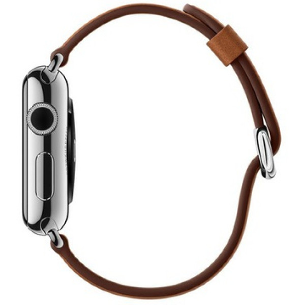 Умные часы Apple Watch 38mm Stainless Steel Case with Saddle Brown Classic Buckle (MLCL2)