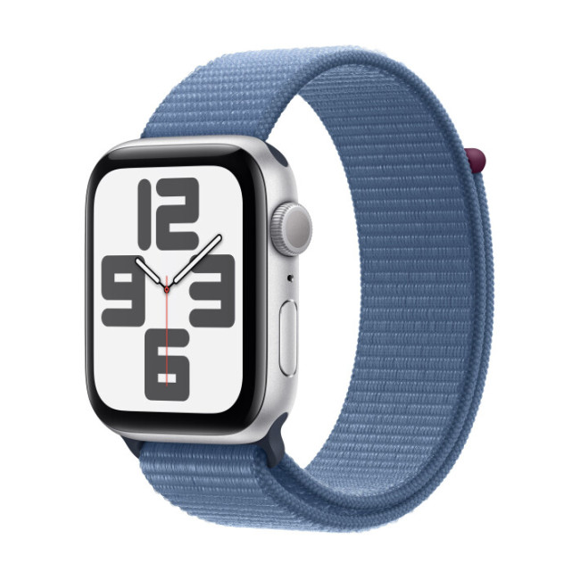 Apple Watch SE 2 GPS 44mm Silver Aluminium Case with Winter Blue Sport Loop (MREF3)