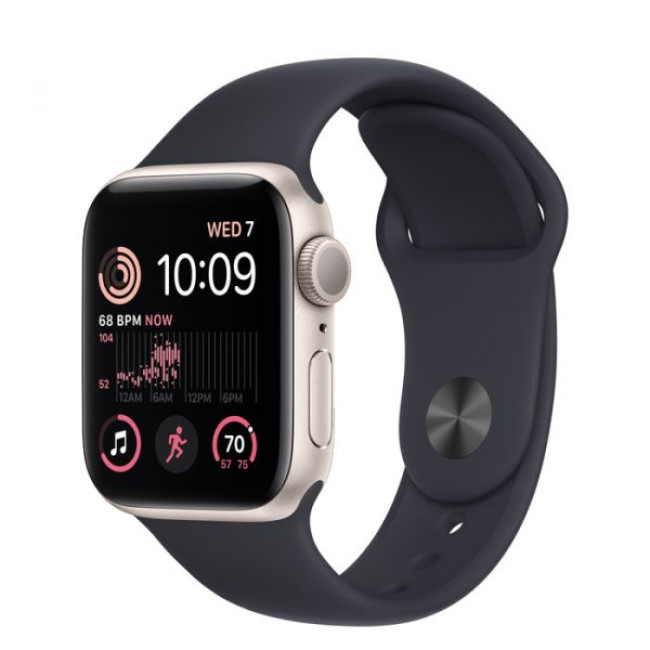 Apple Watch SE 2 GPS 40mm Midnight Aluminum Case w. Midnight S. Band - M/L (MNT83)