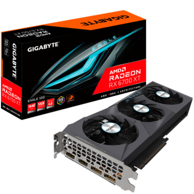 Видеокарта GIGABYTE Radeon RX 6700 XT 12Gb EAGLE (GV-R67XTEAGLE-12GD)