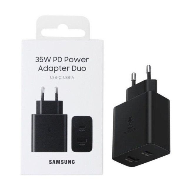 Зарядное устройство Samsung 35W PD Power Adapter Duo Black (EP-TA220NBEGRU).