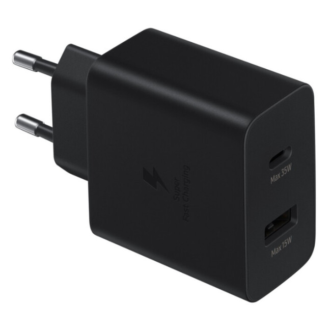 Зарядное устройство Samsung 35W PD Power Adapter Duo Black (EP-TA220NBEGRU).