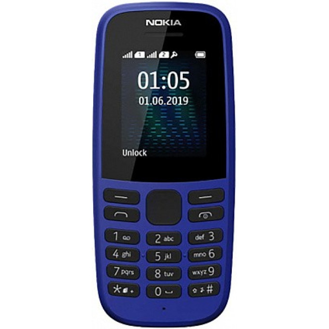 Мобільний телефон Nokia 105 Single Sim 2019 Blue (16KIGL01A13) (UA)