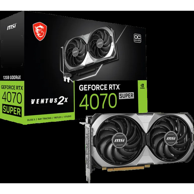 Видеокарта MSI GeForce RTX4070 SUPER 12Gb VENTUS 2X OC (RTX 4070 SUPER 12G VENTUS 2X OC)