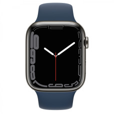 Apple Watch Series 7 GPS + Cellular 45mm Graphite S. Steel Case w. Abyss Blue S. Band (MKJH3)