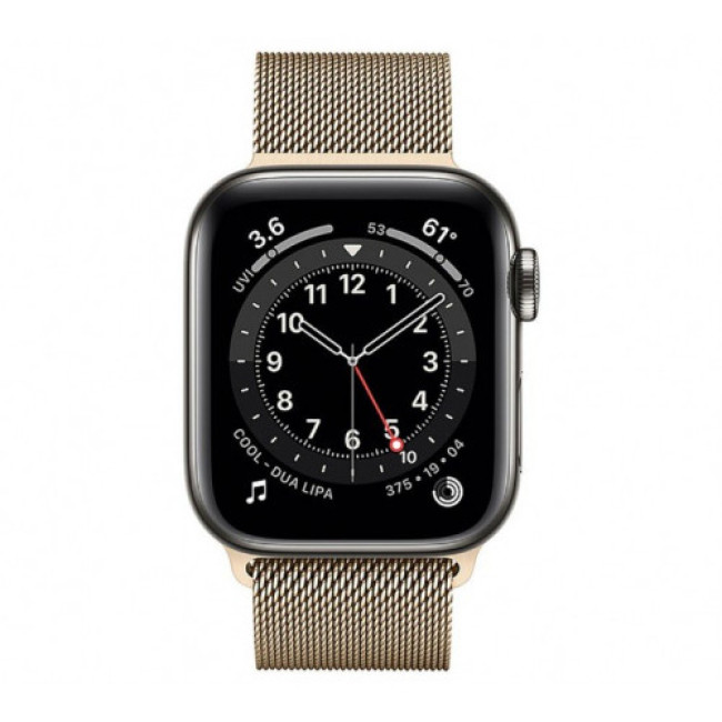 Apple Watch Series 6 GPS + Cellular 40mm Graphite S. Steel Case w. Gold Milanese Loop (M0DF3/M0DW3)