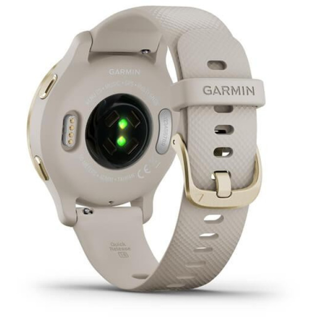 Garmin Venu 2S Light Gold Stainless Steel Bezel with Light Sand Case and Silicone Band (010-02429-01/11)