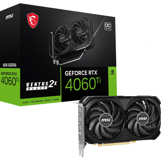 Видеокарта MSI GeForce RTX 4060 Ti VENTUS 2X BLACK OC 8192MB (RTX 4060 Ti VENTUS 2X BLACK 8G OC)