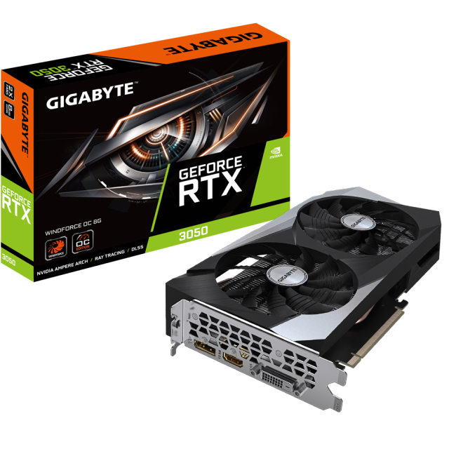 Видеокарта Gigabyte GeForce RTX3050 8Gb WINDFORCE OC (GV-N3050WF2OC-8GD)