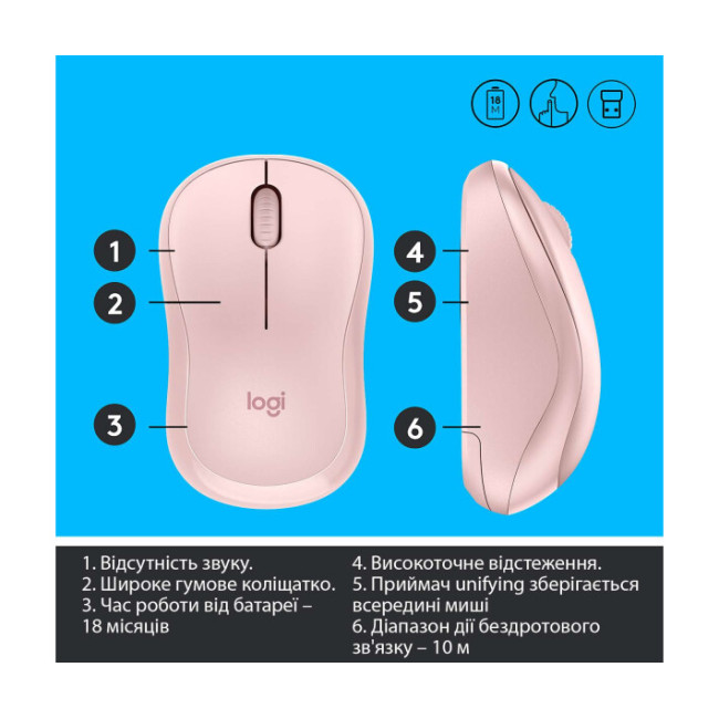 Logitech M220 Silent Pink (910-006129)