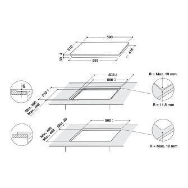 Варочная поверхность Indesit IB 65B60 NE