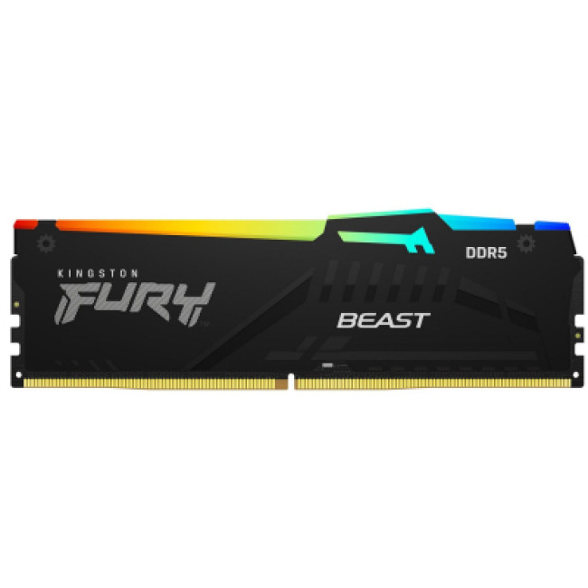 Модуль памяти Kingston Fury (ex.HyperX) DDR5 16GB 4800 MHz FURY Beast RGB (KF548C38BBA-16)