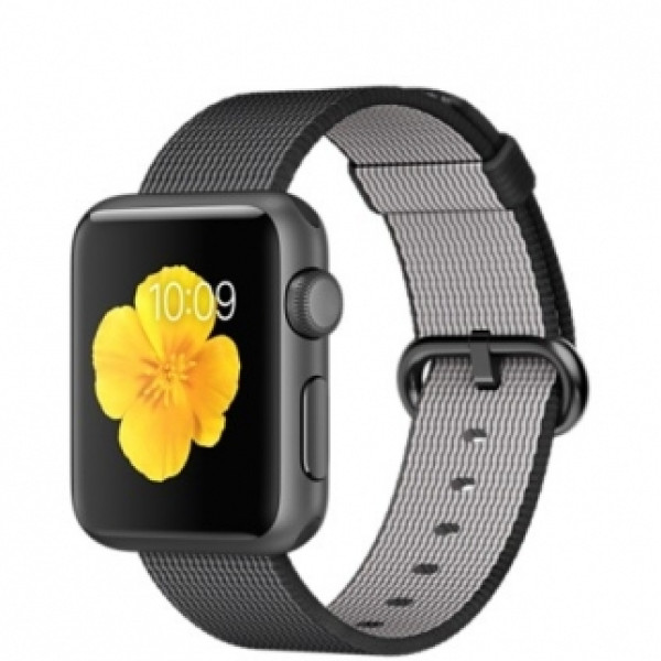 Apple Watch Sport 38mm Space Gray Aluminum Case with Black Woven Nylon (MMF62)