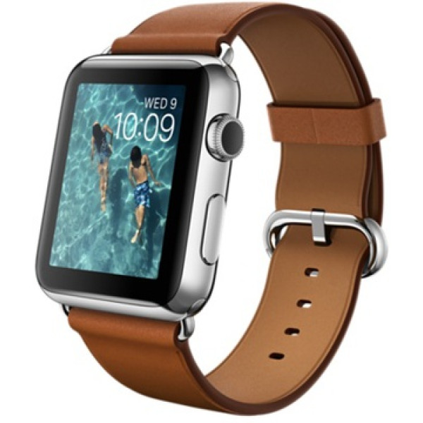 Умные часы Apple Watch 42mm Stainless Steel Case with Saddle Brown Classic Buckle (MLC92)