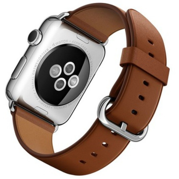 Умные часы Apple Watch 42mm Stainless Steel Case with Saddle Brown Classic Buckle (MLC92)