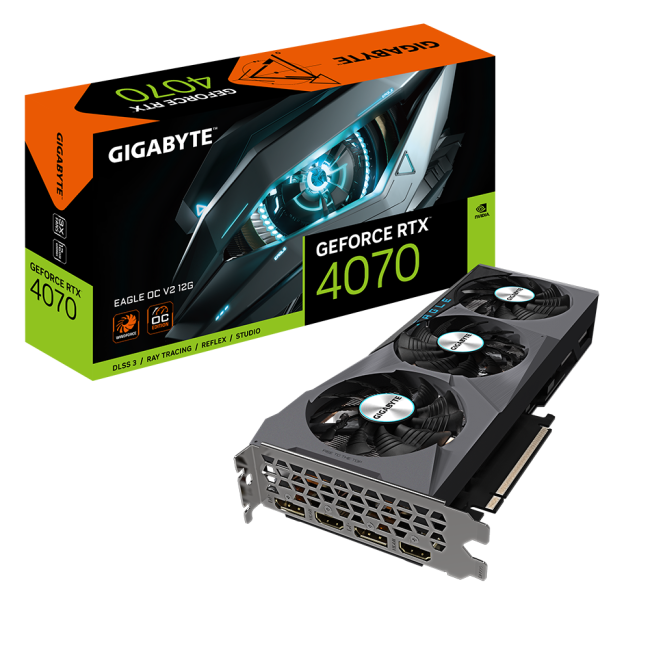 Видеокарта Gigabyte GeForce RTX4070 12Gb EAGLE OC V2 (GV-N4070EAGLE OCV2-12GD)