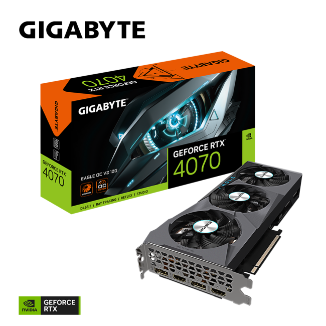 Видеокарта Gigabyte GeForce RTX4070 12Gb EAGLE OC V2 (GV-N4070EAGLE OCV2-12GD)