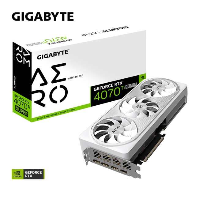 Видеокарта Gigabyte GeForce RTX4070Ti SUPER 16Gb AERO OC (GV-N407TSAERO OC-16GD)