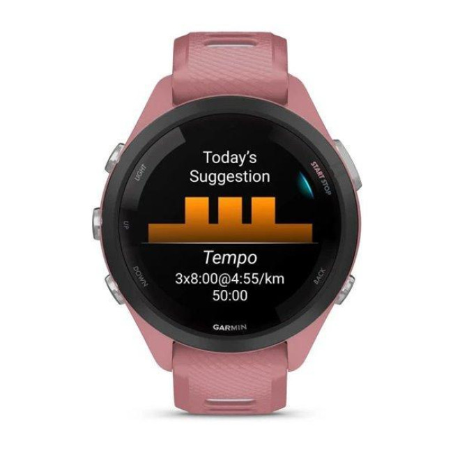 Смарт-часы Garmin Forerunner 265S Black Bezel w. Light Pink Case and Light Pink/Whitestone S. Band (010-02810-05/15/55)