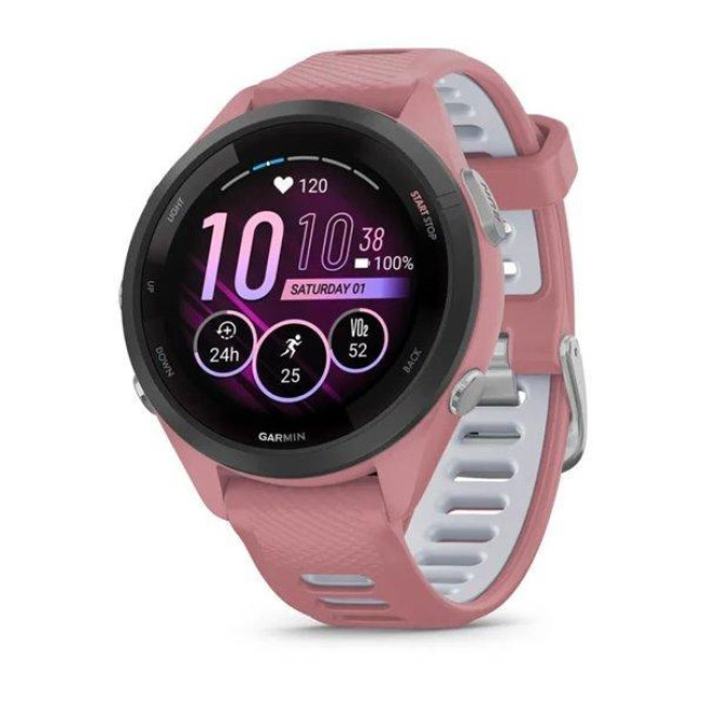 Смарт-часы Garmin Forerunner 265S Black Bezel w. Light Pink Case and Light Pink/Whitestone S. Band (010-02810-05/15/55)