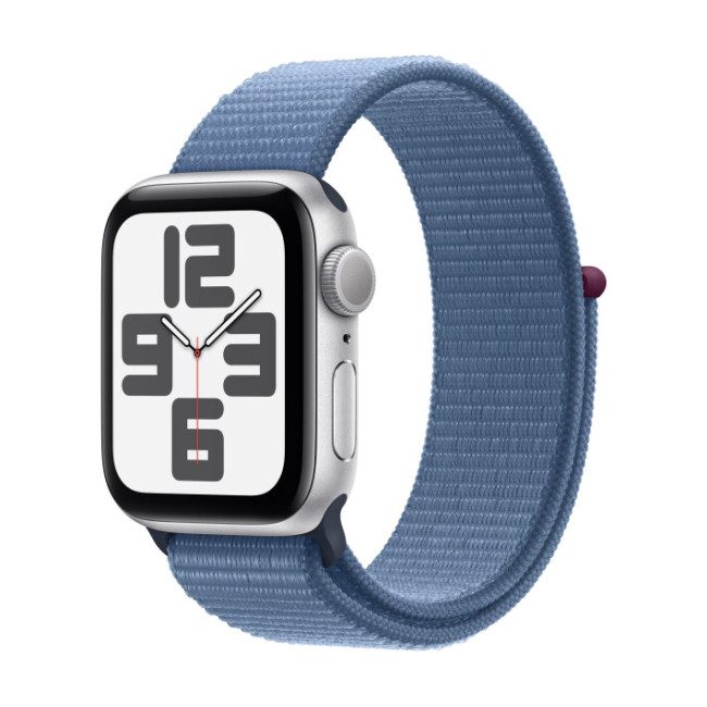 Apple Watch SE 2 GPS 40mm Silver Aluminium Case with Winter Blue Sport Loop (MRE33)